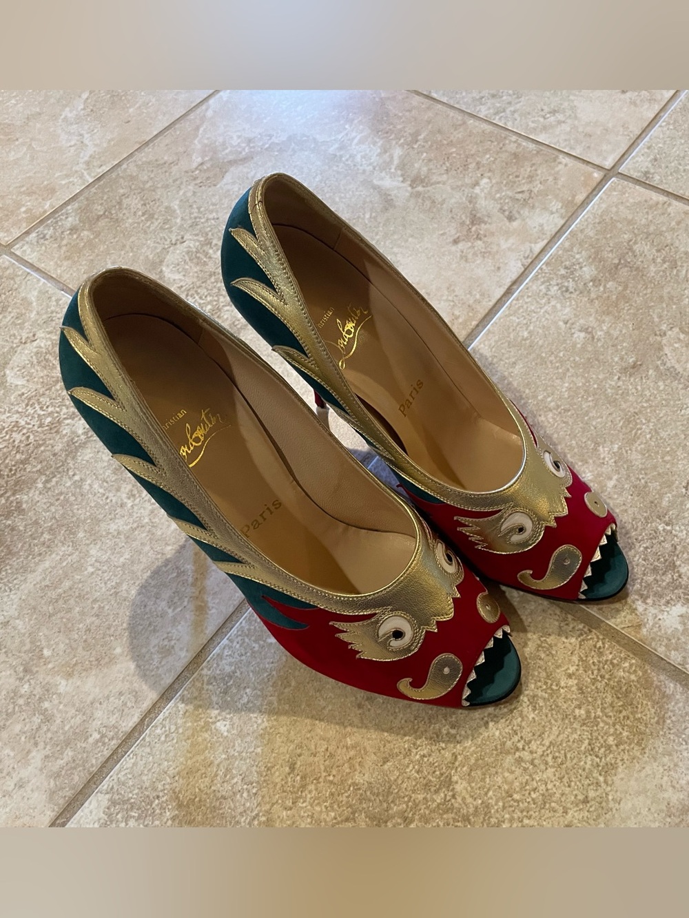 Christian Louboutin Chinese Dragon Heel Shoes
